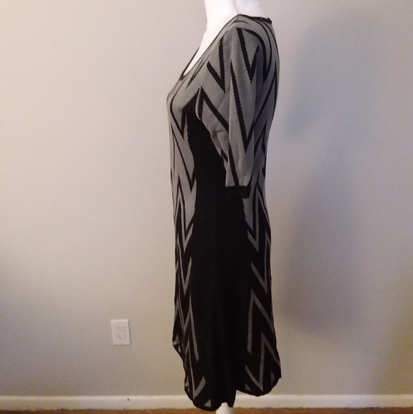 RN Studio by Ronni Black/Grey Chevron Dress - Picture 5 of 8